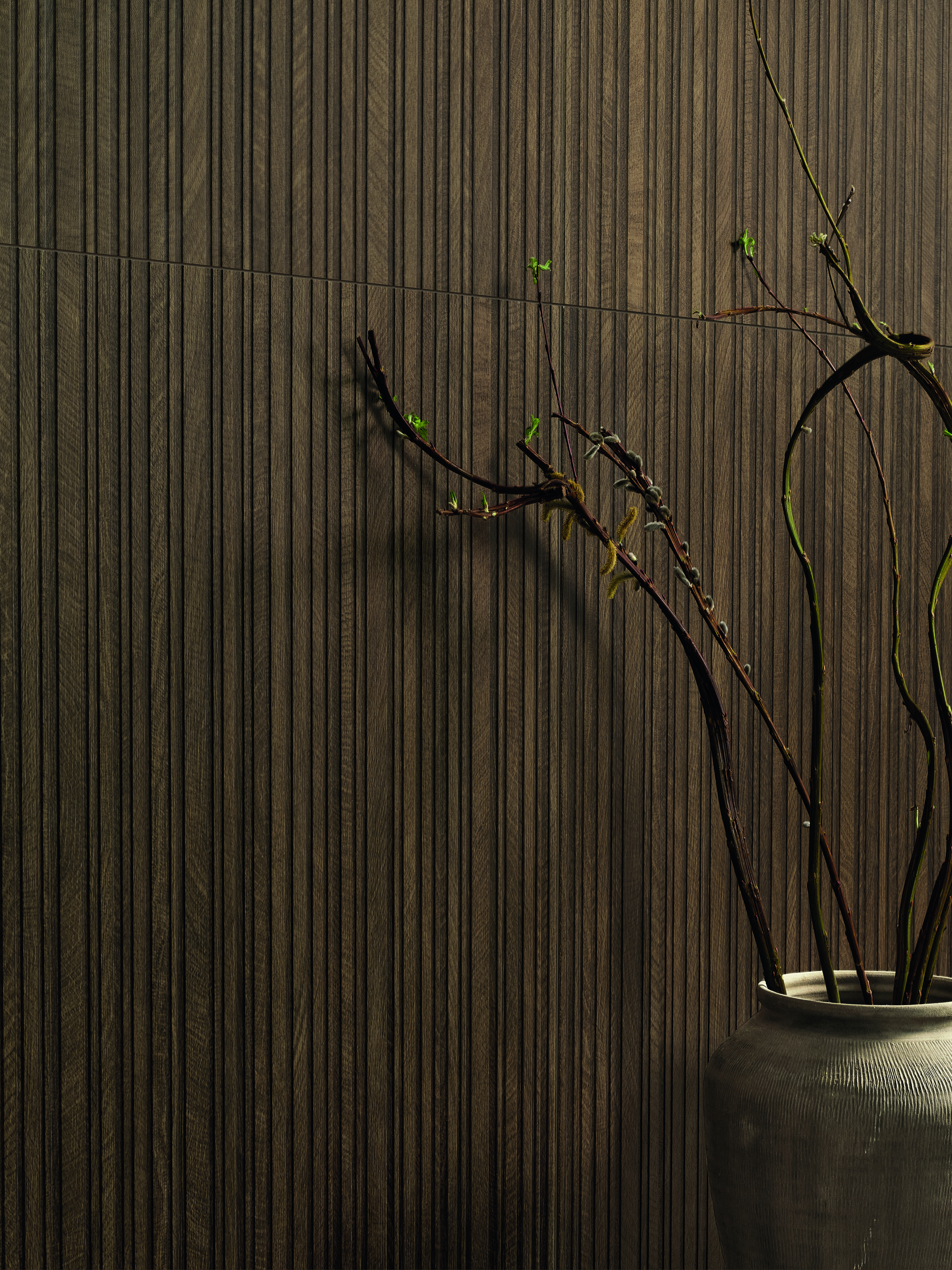 CIrcles Wenge 3d Slats Ribbed Wood Look Porcelain Tile